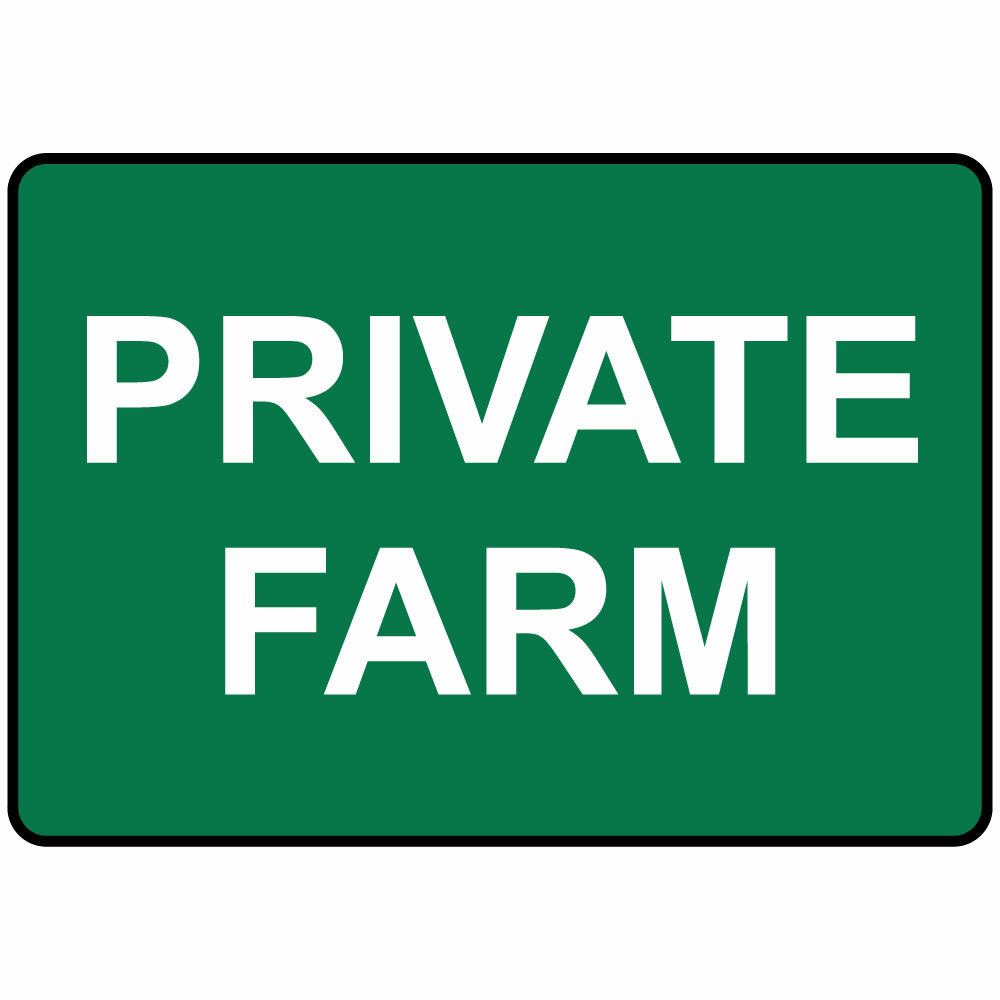Horizontal Metal Sign Multiple Sizes Private Farm Weatherproof Street Signage