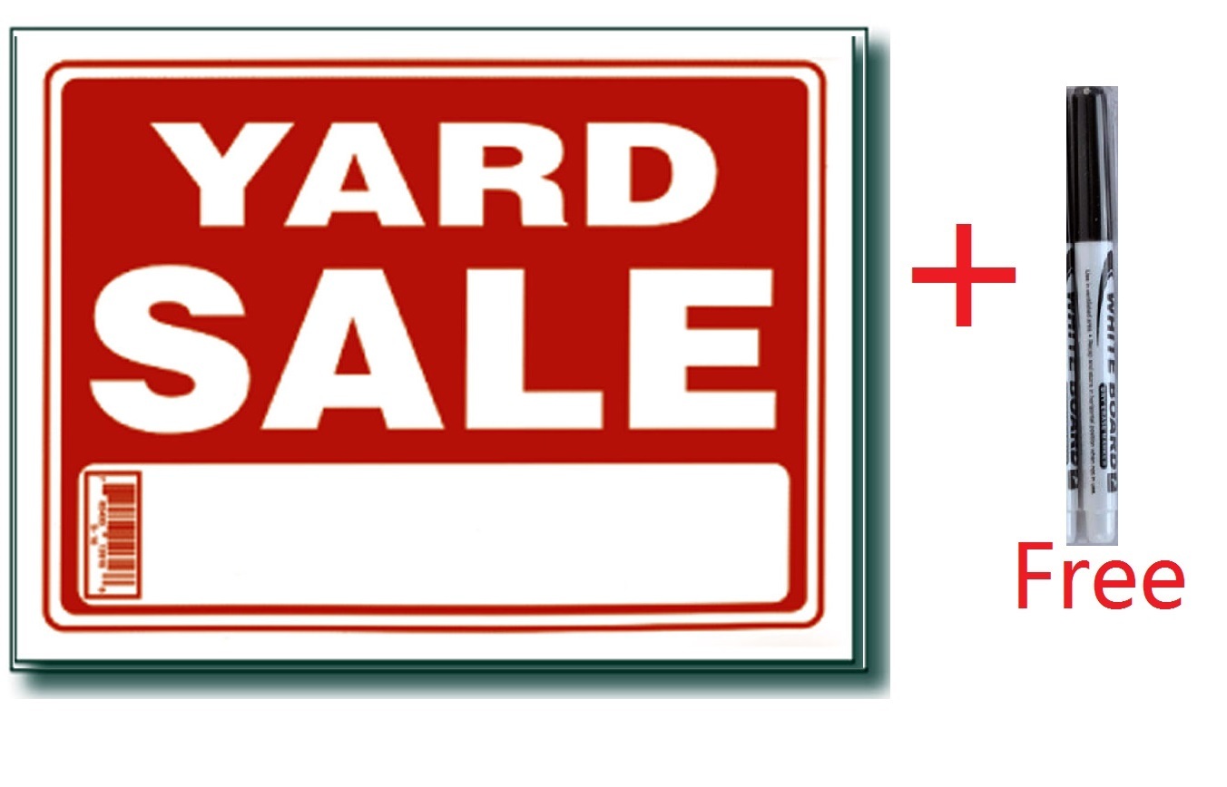 10 Pcs 9 x 12 Inch Plastic  » Yard Sale  » Sign with a Free Erasable Marker