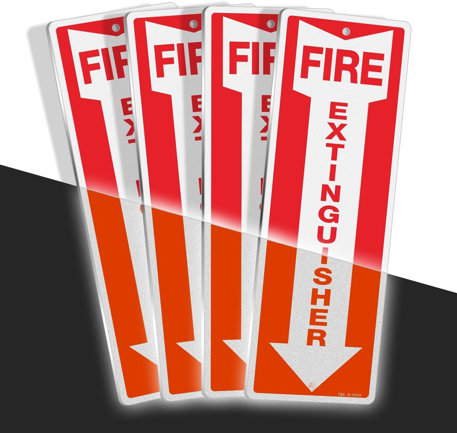Metal Fire Extinguisher Sign – 4 Pack – 12&Prime;x4&Prime; .040 Rust Free Heavy Aluminum,…