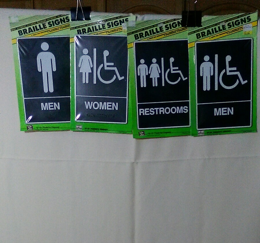 Hy-Ko Products Company Braille Restroom Signs w/ Self-Adhesive lot of 4 NWT