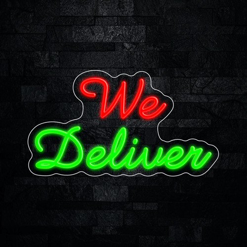 We Deliver LED Neon Sign 18&Prime;L x 10&Prime;H #33550