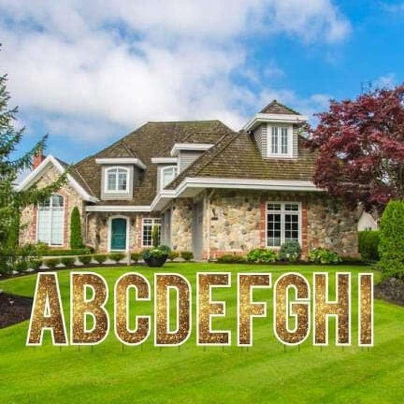 Sparkle Alphabet Yard Letters, Alphabet Yard Decoration, 18 Inch High, Waterproo