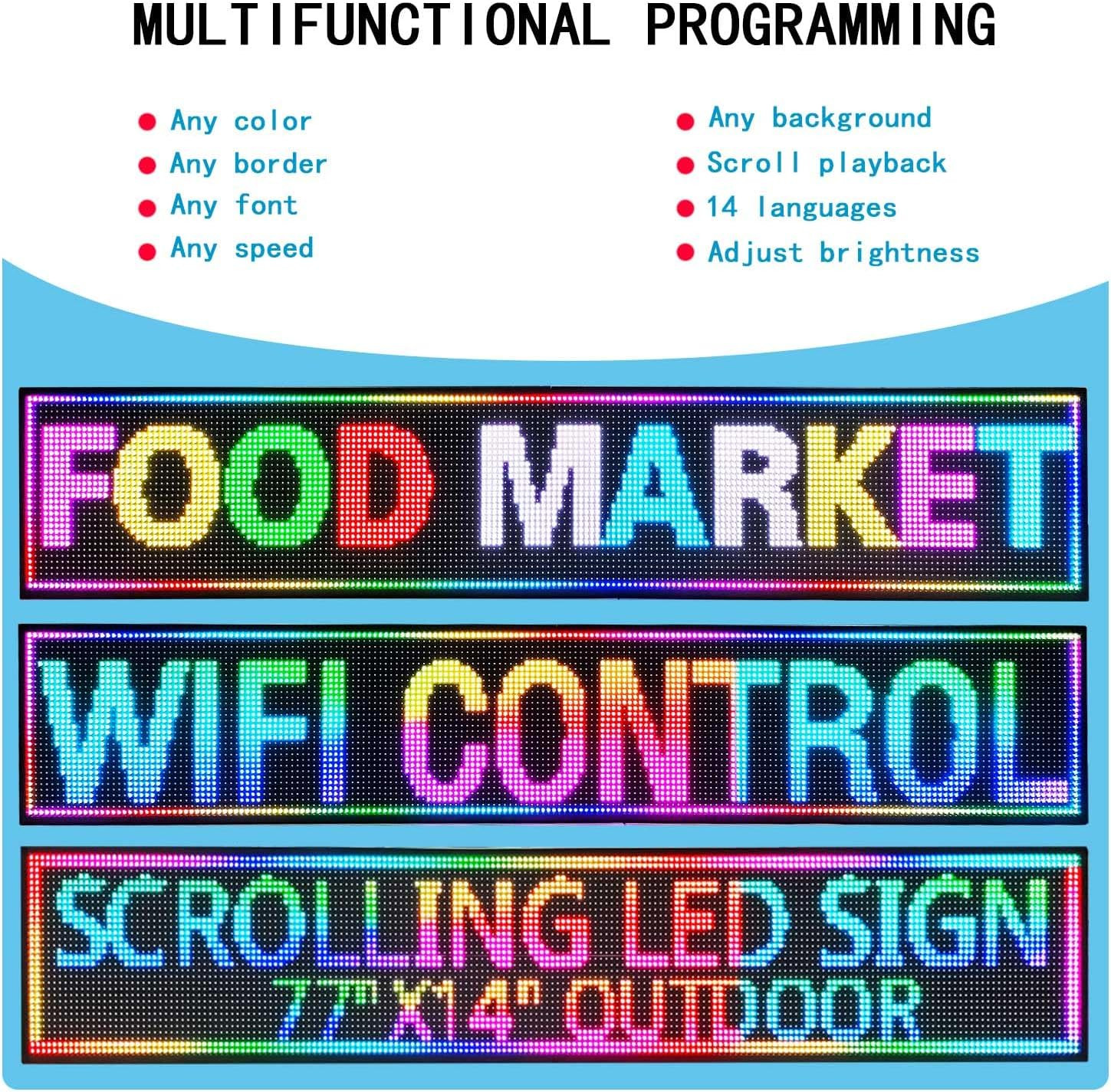 Programmable Waterproof LED Scrolling Sign for Business & Store Advertising