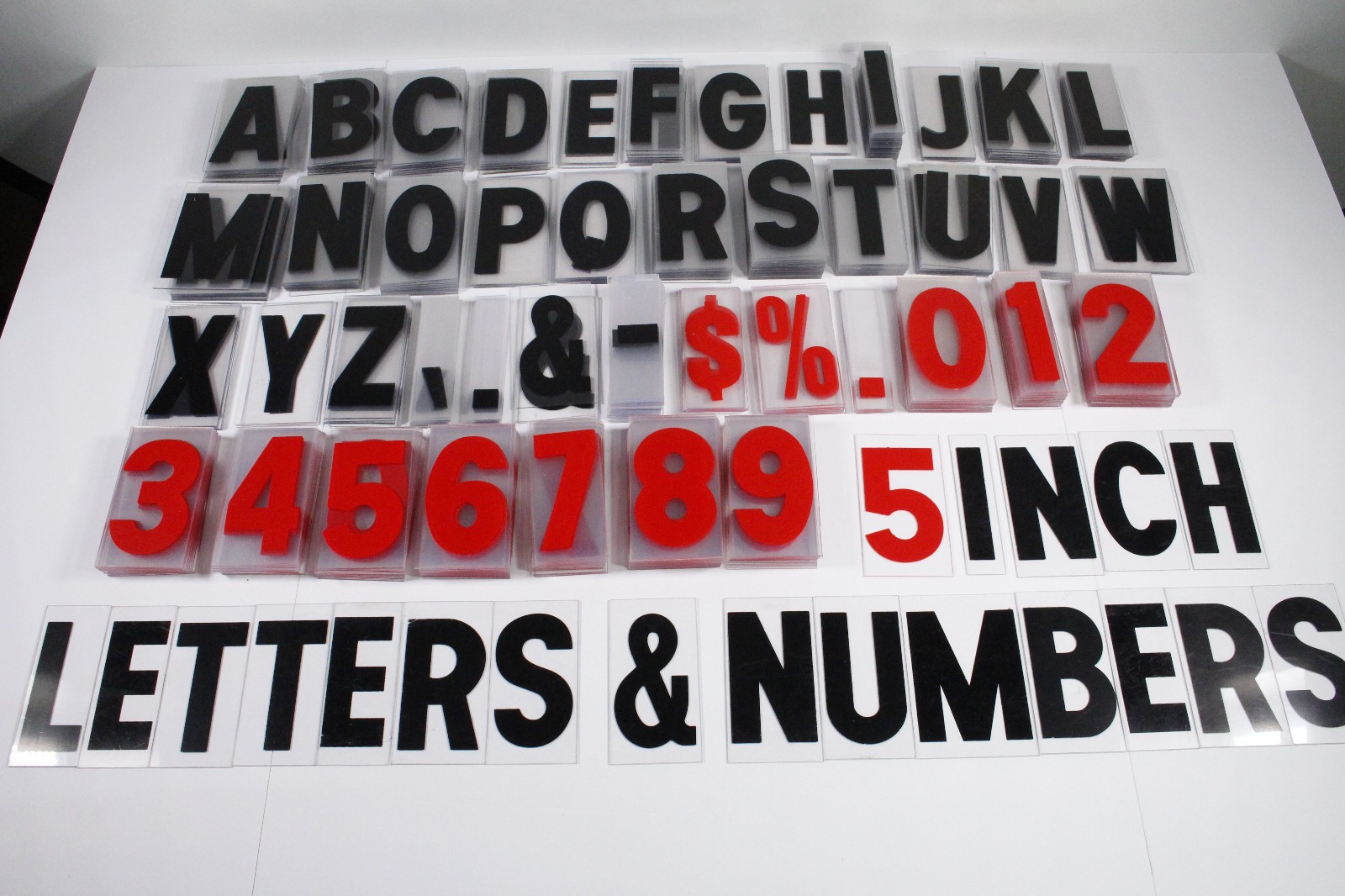 (480) Marquee Sign Letters Numbers Symbols 5&Prime; Various Width Acrylic Church