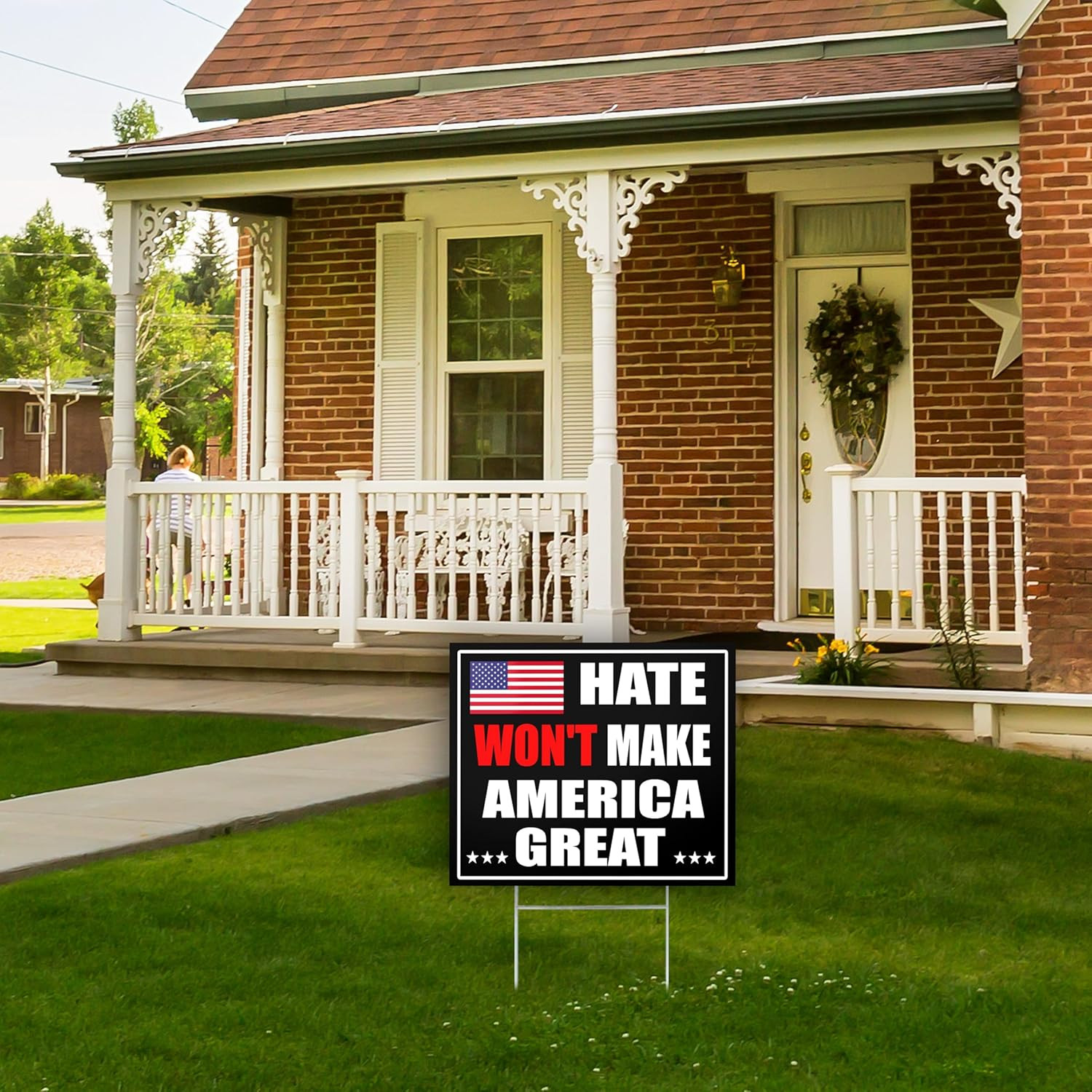 Anti Trump Yard Signs – 16X12 DS Coroplast Hate Will Not Make America Great Sign
