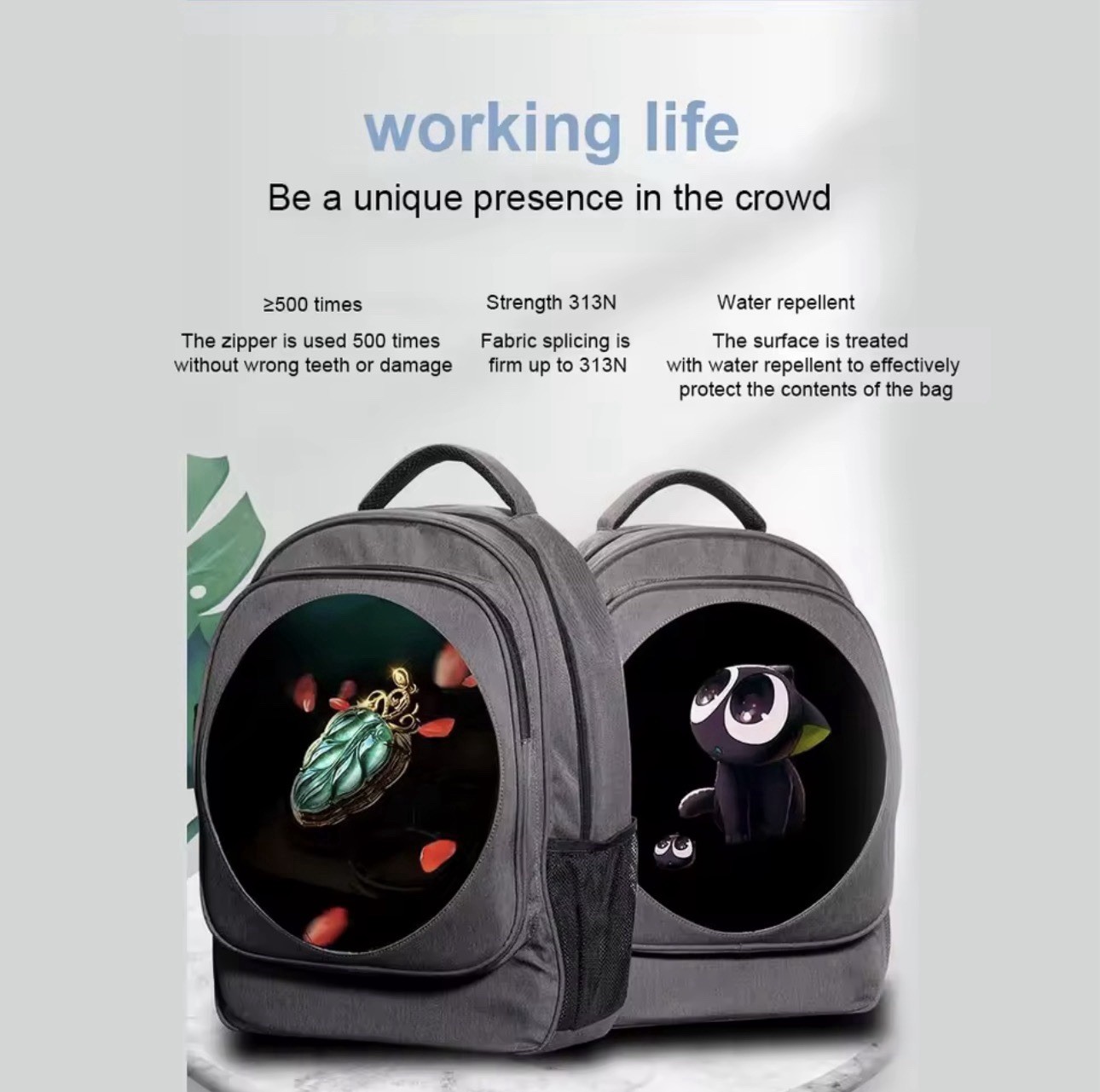 New 3D Hologram Projector Fan Advertise Zipper Backpack LED Display Holographic