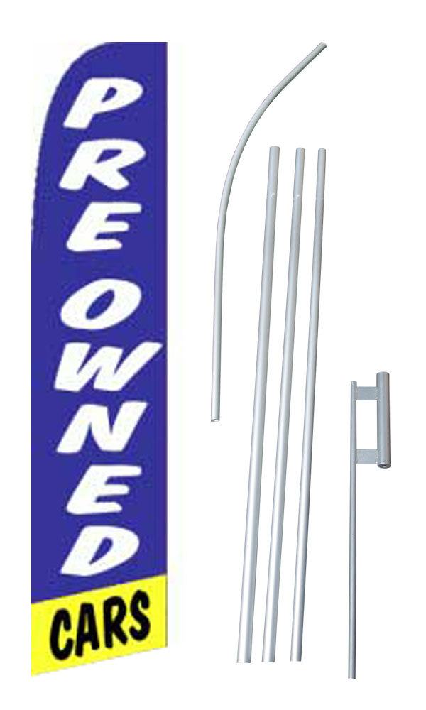 Pre-Owned Cars Blue/Yellow Swooper Flag Bundle