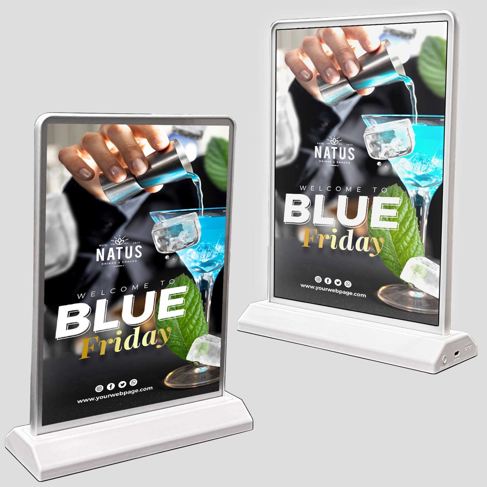A4 LED Light Box Sign Double Side Menu List (Includes Printing 2 Backlit Films)