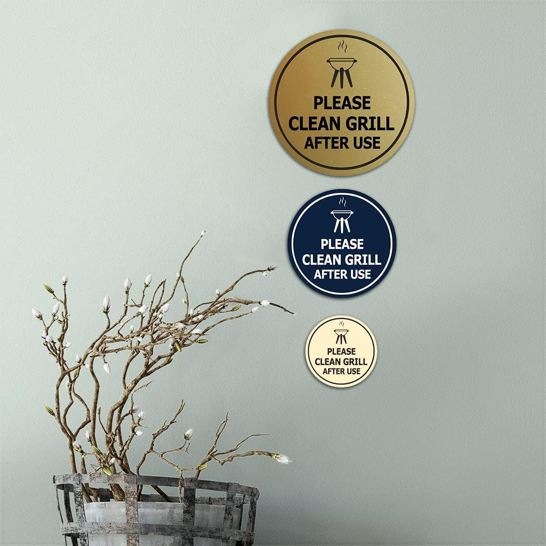 Circle Please Clean Grill after Use Sign – BBQ Cleaning Signage – Shared Living