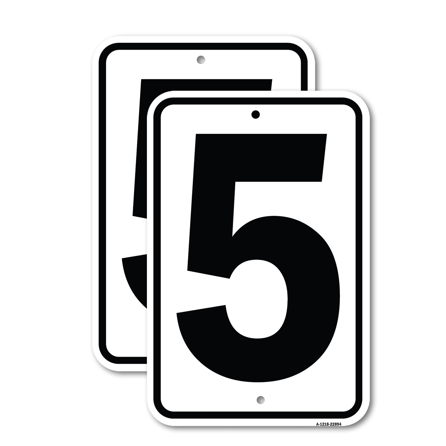 Sign with Number 5 Heavy Gauge Aluminum Parking Sign Rust Proof