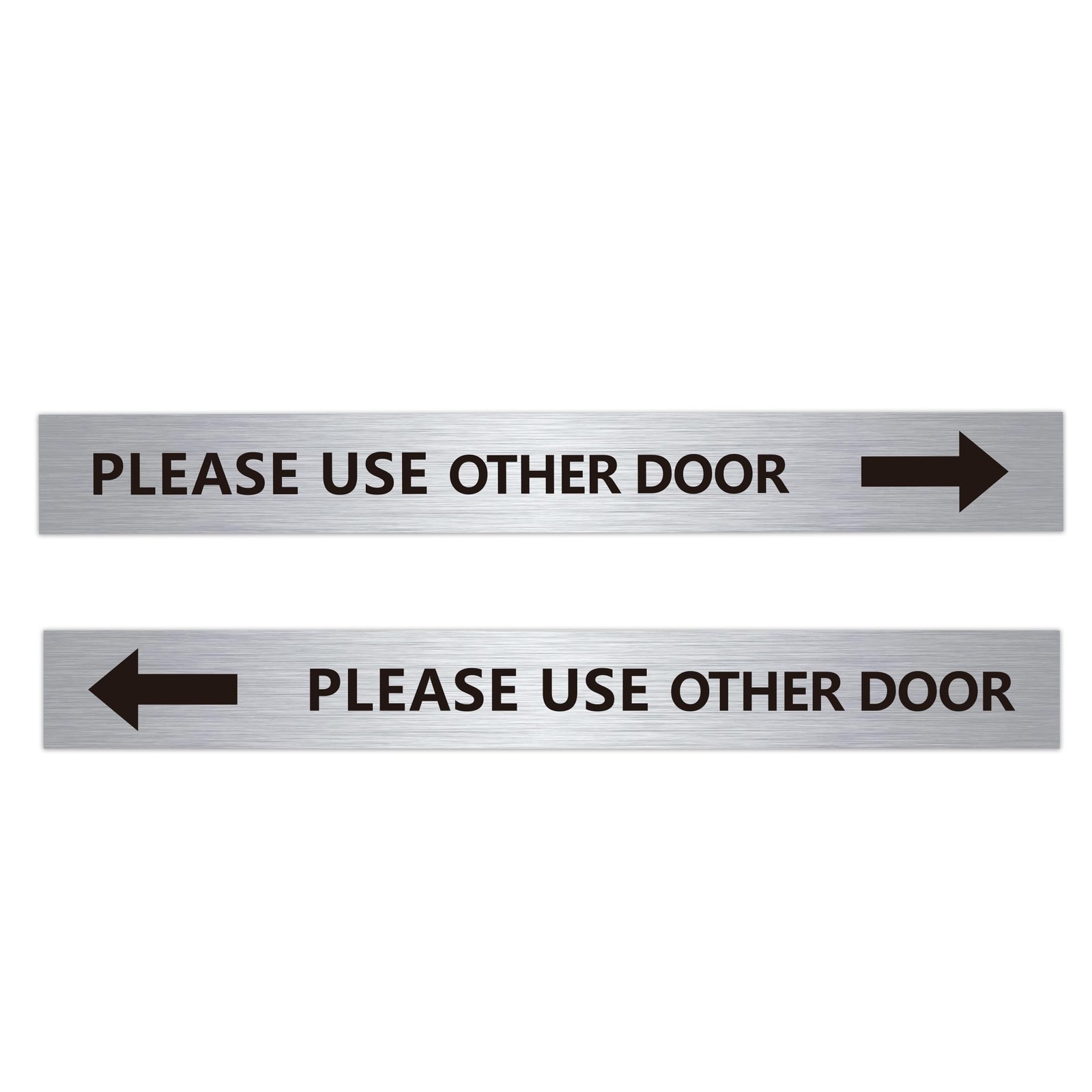 2Pack Use Other Door Sign，Self-Adhesive Weatherproof Black Silver Vinyl Pleas…
