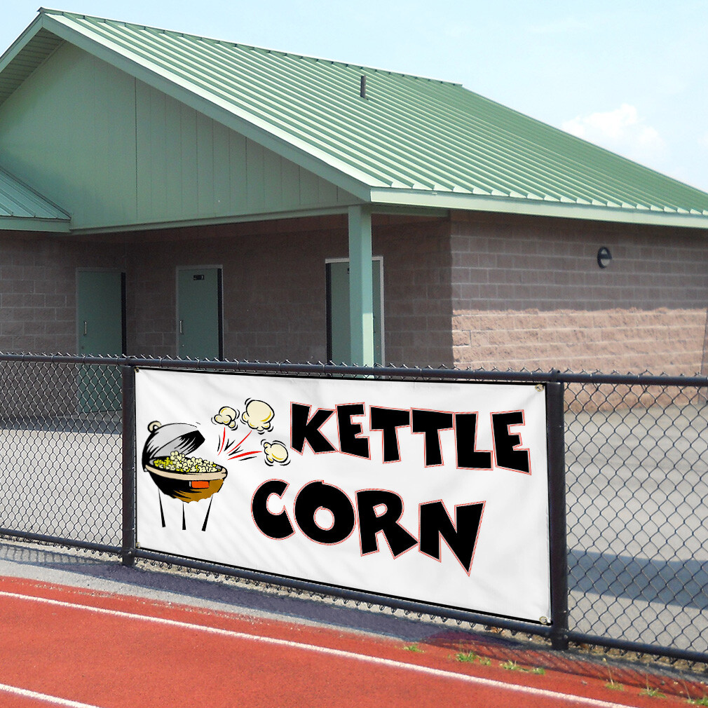 Vinyl Banner Multiple Sizes Kettle Corn Restaurant Food Bar Restaurant & Food