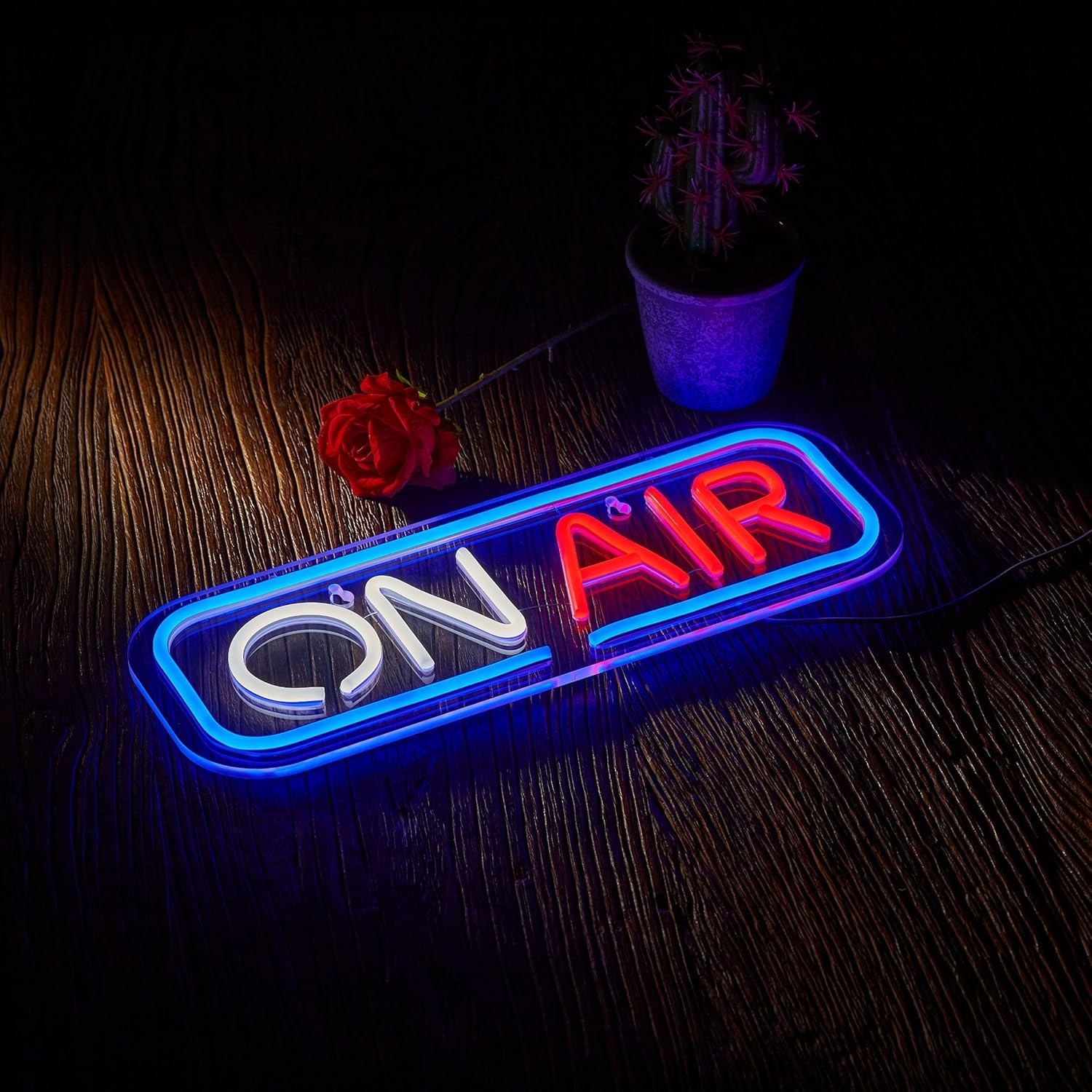 ON AIR Neon Sign – Bright LED Studio Light for Streaming Room, Podcast Decor,