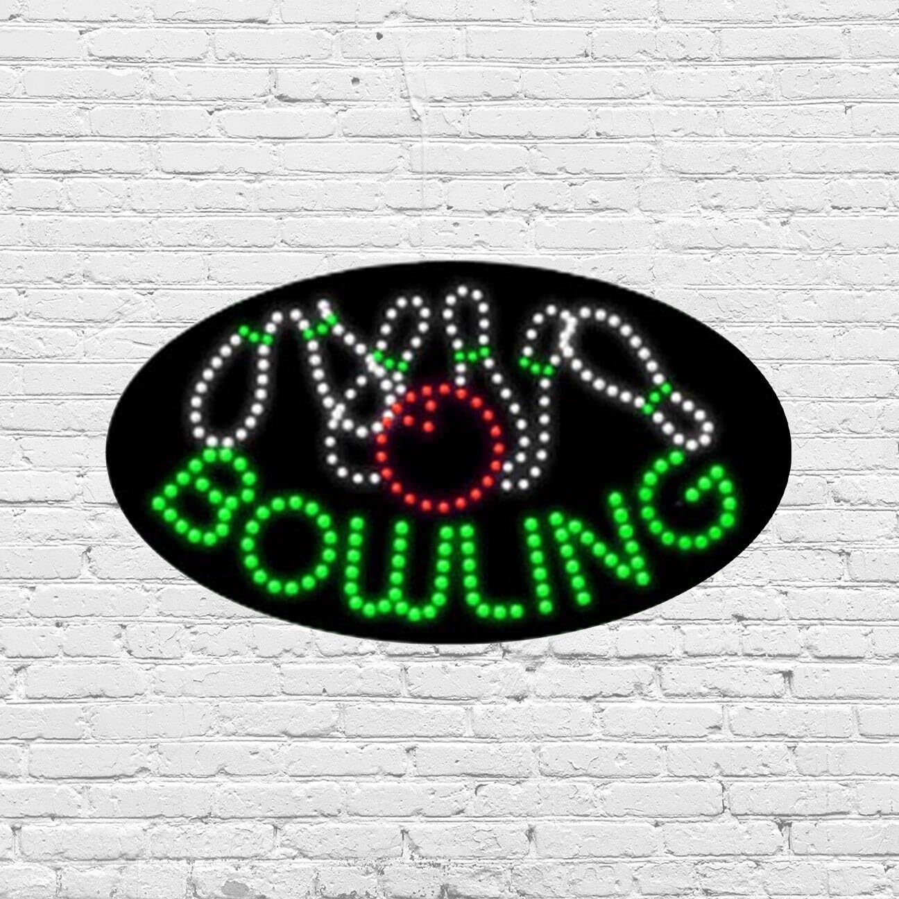 LED Bowling Sign for Retail Displays | Light Up Sign | 15&Prime;H x 27&Prime;W x 2&Prime;D