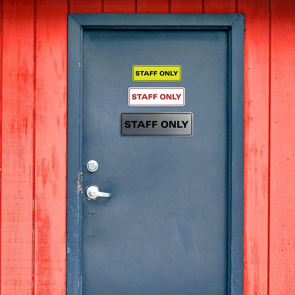 Standard Staff Only Wall or Door Sign | Easy Installation | Office Workplace Sig