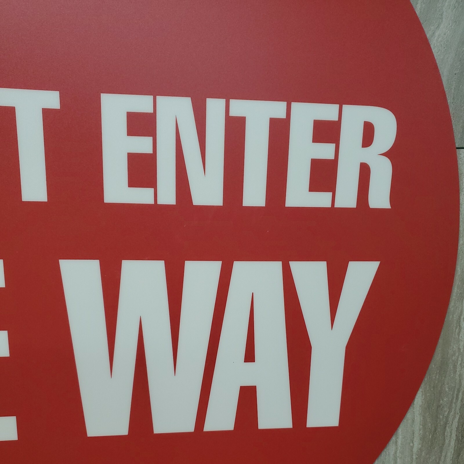 24 inch Do Not Enter One Way Circle Floor Sticker OHDIS Red White Commercial