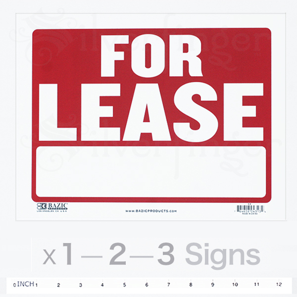 FOR LEASE Sign Weatherproof Plastic Office Residential Commercial Property 9×12&Prime;