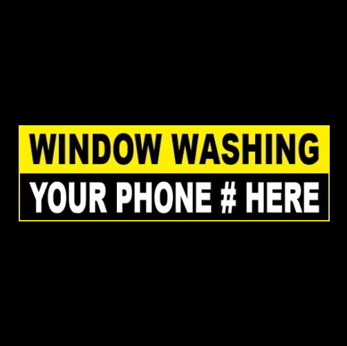 Customized « WINDOW WASHING » business STICKER sign squeegee poles washer worker