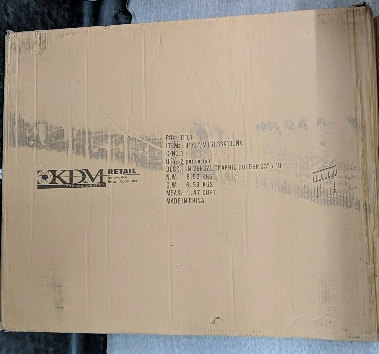 Kdm Solutions Retail Universal Graphic Holder 33&Prime; X 10&Prime;