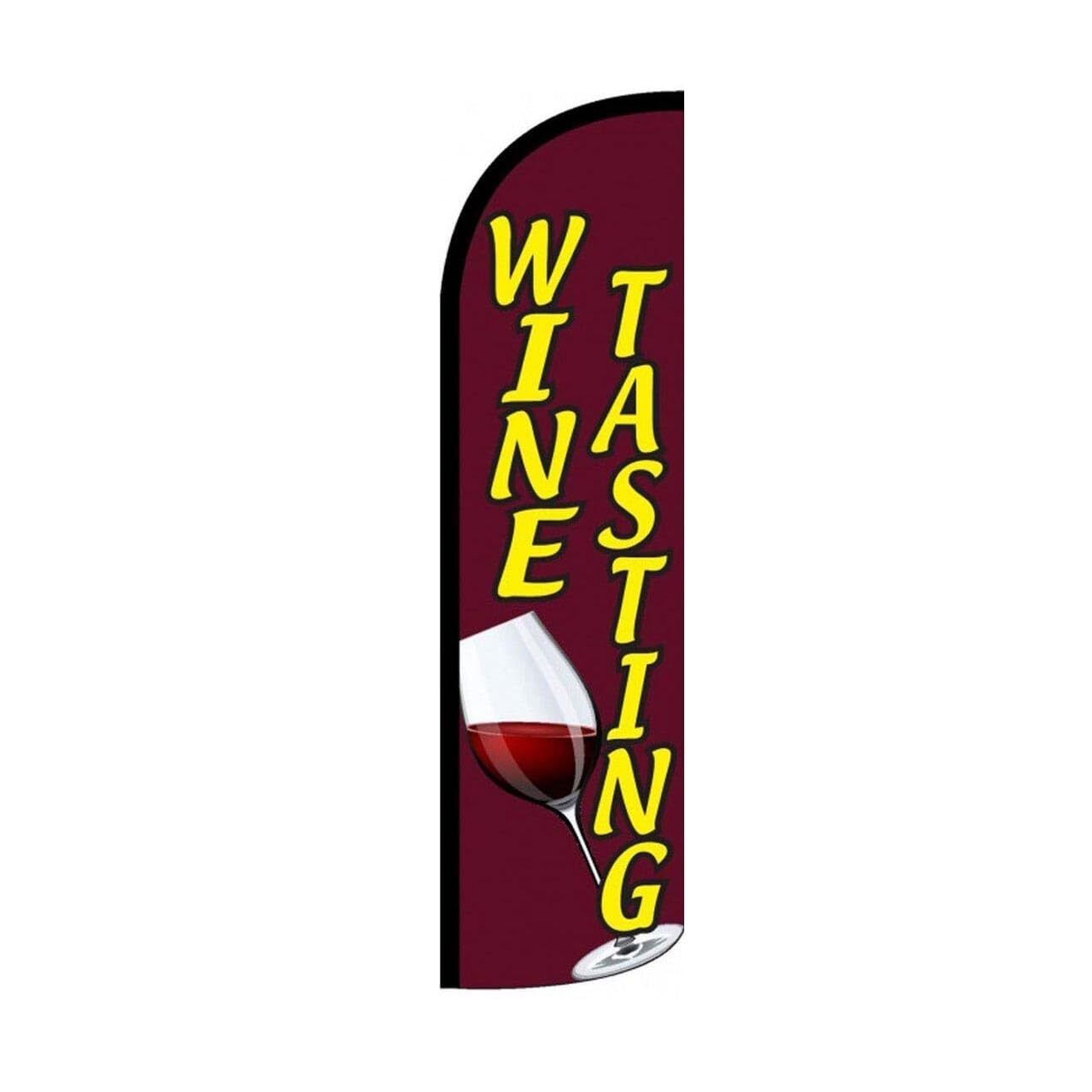 Wine Tasting Swooper Flutter Windless Feather Flag | 3ft W x 11.5ft Tall