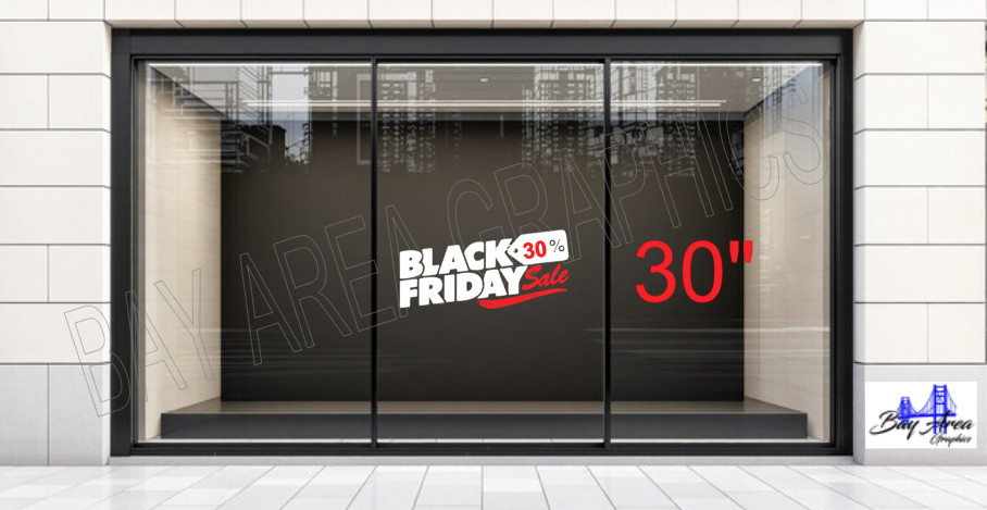 Large Black Friday % Sale Vinyl Sign – Shop Window Waterproof Promo ORACAL*