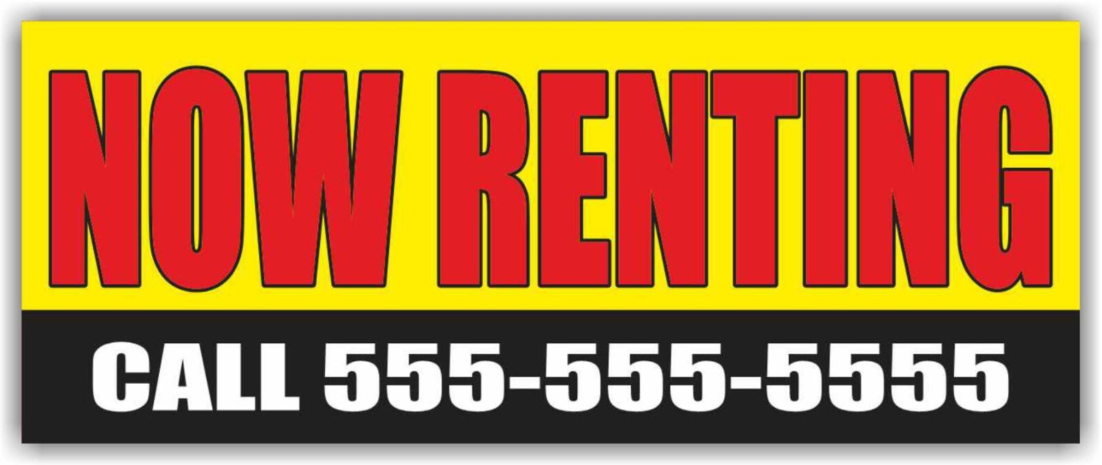 NOW RENTING Advertising Banner Vinyl Mesh Sign Realtor rent room home office