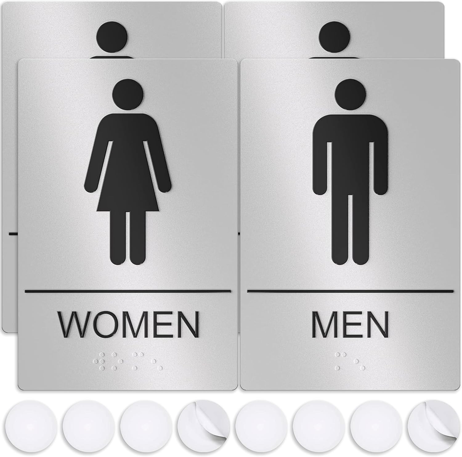 Restroom Sign for Business – 9 X 6 Inch – 1 Pack | ADA Compliant, Raised Text wi