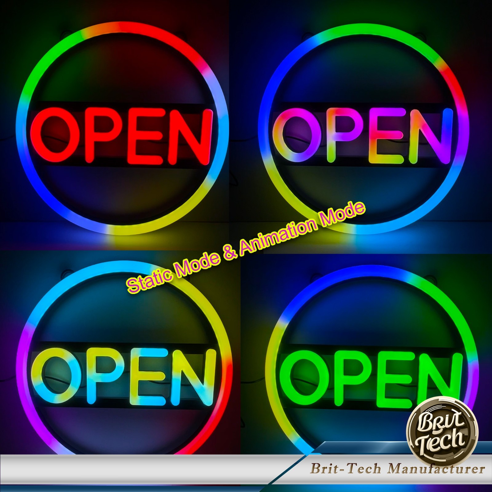 LED Open Sign 16&Prime; Large Neon Bright Light for Business Restaurant Bar Store Shop