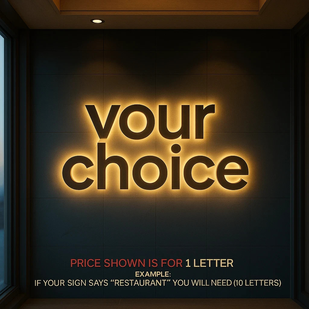 𝑵𝓙̶ Your Choice Custom 3D Channel Letters Illuminated & Non-Illuminated
