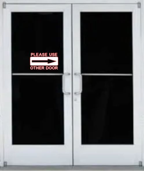 Please Use Other Door Sign Decal Sticker PICK SIZE COLOR DIRECTION Business Shop