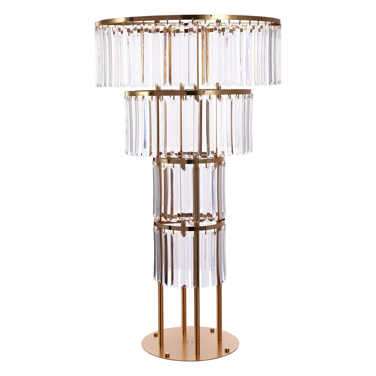 Wedding Gold Crystal Flower Stand, Round Pedestal Stand, Crystal Flower Stand
