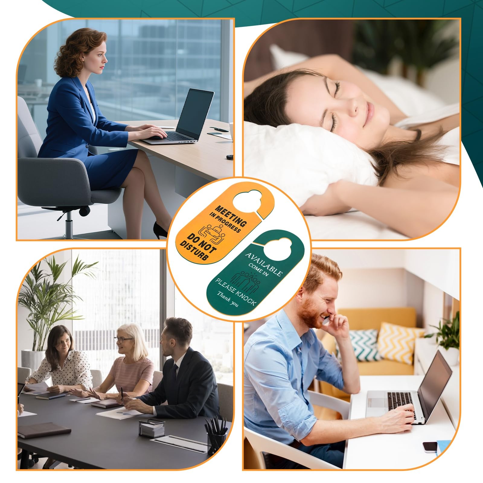 Meeting In Progress Door Sign Do Not Disturb Hanger DoubleSided Available