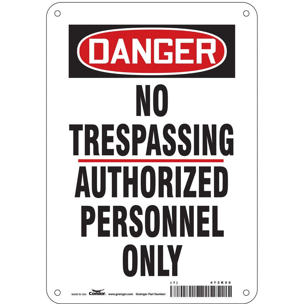 CONDOR 473K50 Safety Sign,10 inx7 in,Aluminum 473K50
