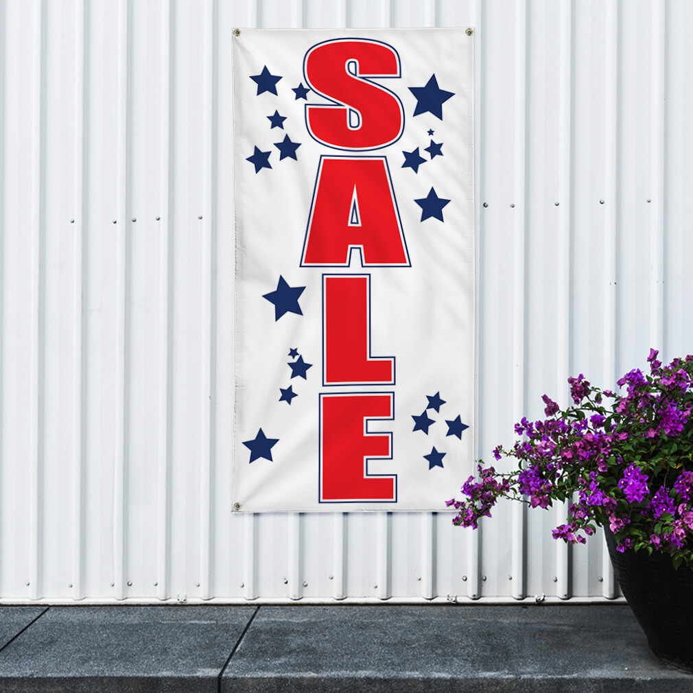 Vertical Vinyl Banner Multiple Sizes Deal Red and Blue Business Outdoor