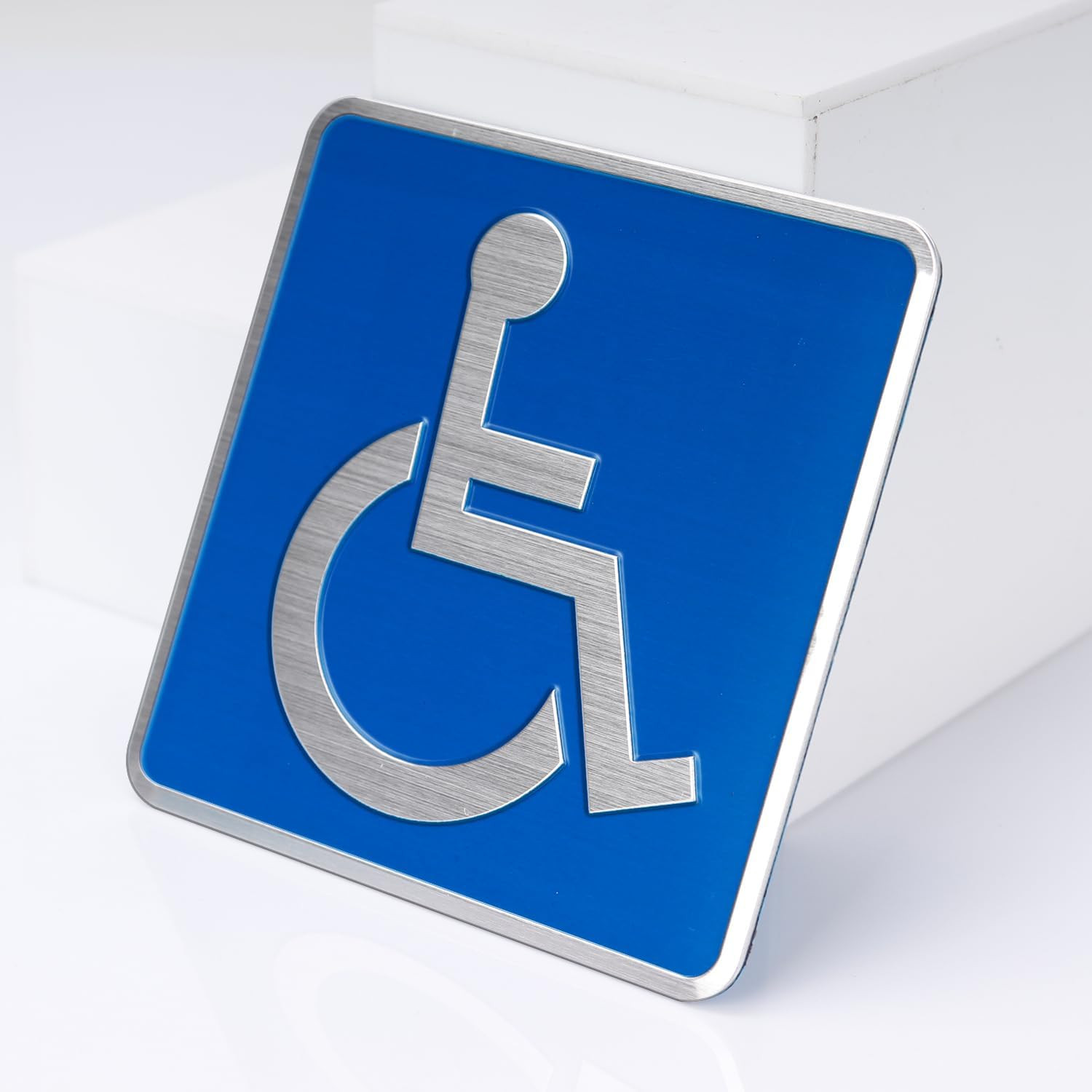3D Handicap Sign Stickers with Adhesive Backing – Metal-Reinforced Disabled Whee