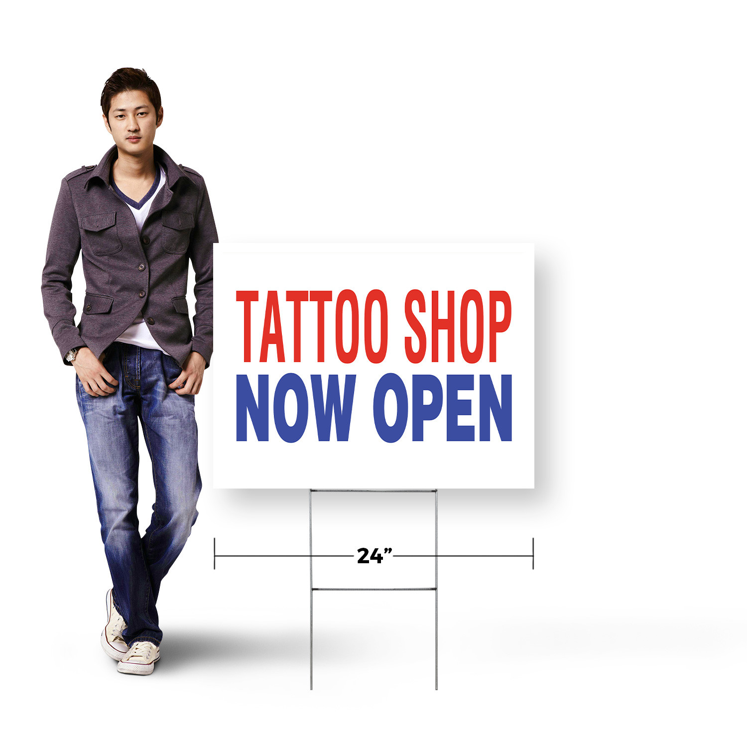 Tattoo Shop Now Open Yard Sign Grand Opening, Professional Artists, Bold Design