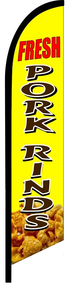 PORK RINDS Premium quality swooper feather flag vertical banner sign 9944
