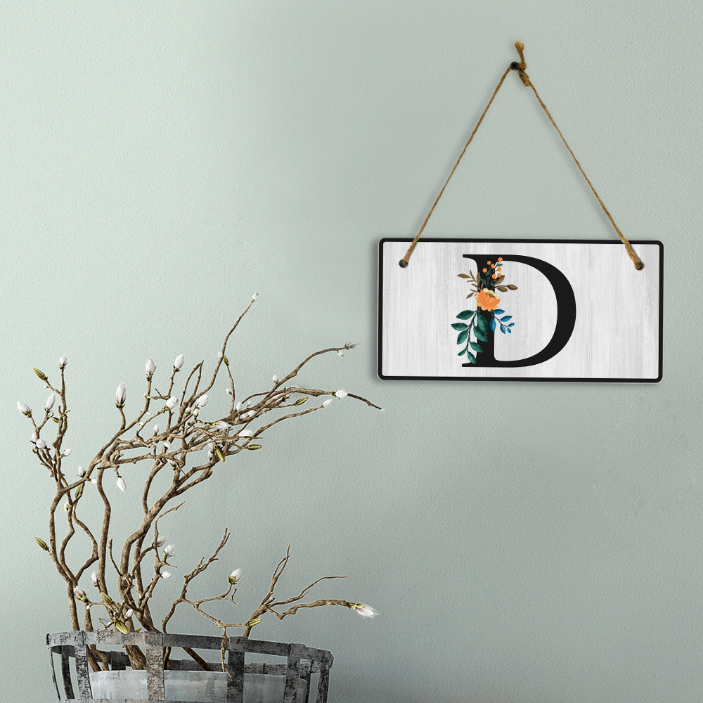 D Flower Decor 5×10 Hanging Wall or Door Sign | Alphabet Letter Room Decoration