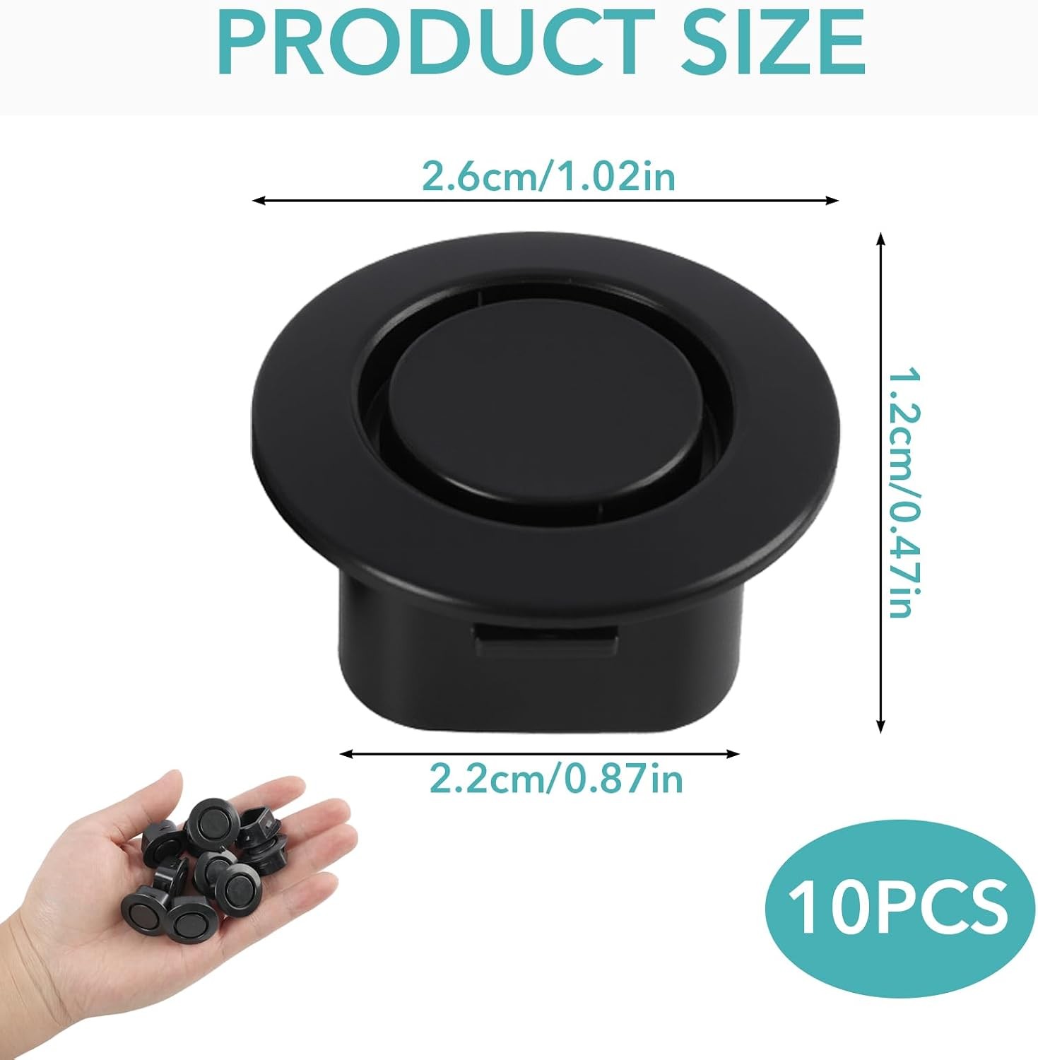 10 Pcs Car Bumper Hole Plugs, 22mm Universal Parking Sensor Delete Caps, Nylon A
