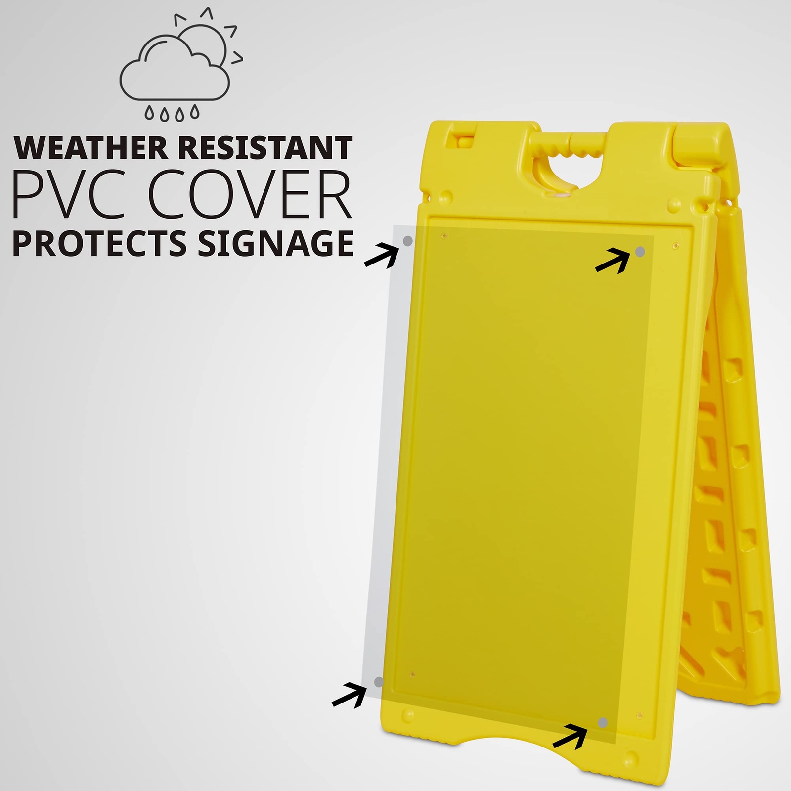Jumbl A Frame Sign, 15.7&Prime;x26” Display Surface, Outdoor Sandwich Board, Yellow