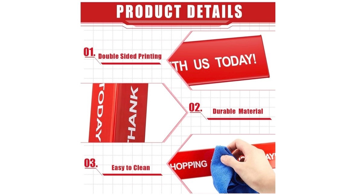 2 Pcs Checkout Lane Divider Sign Double Side Printed Thank You For Shopping With