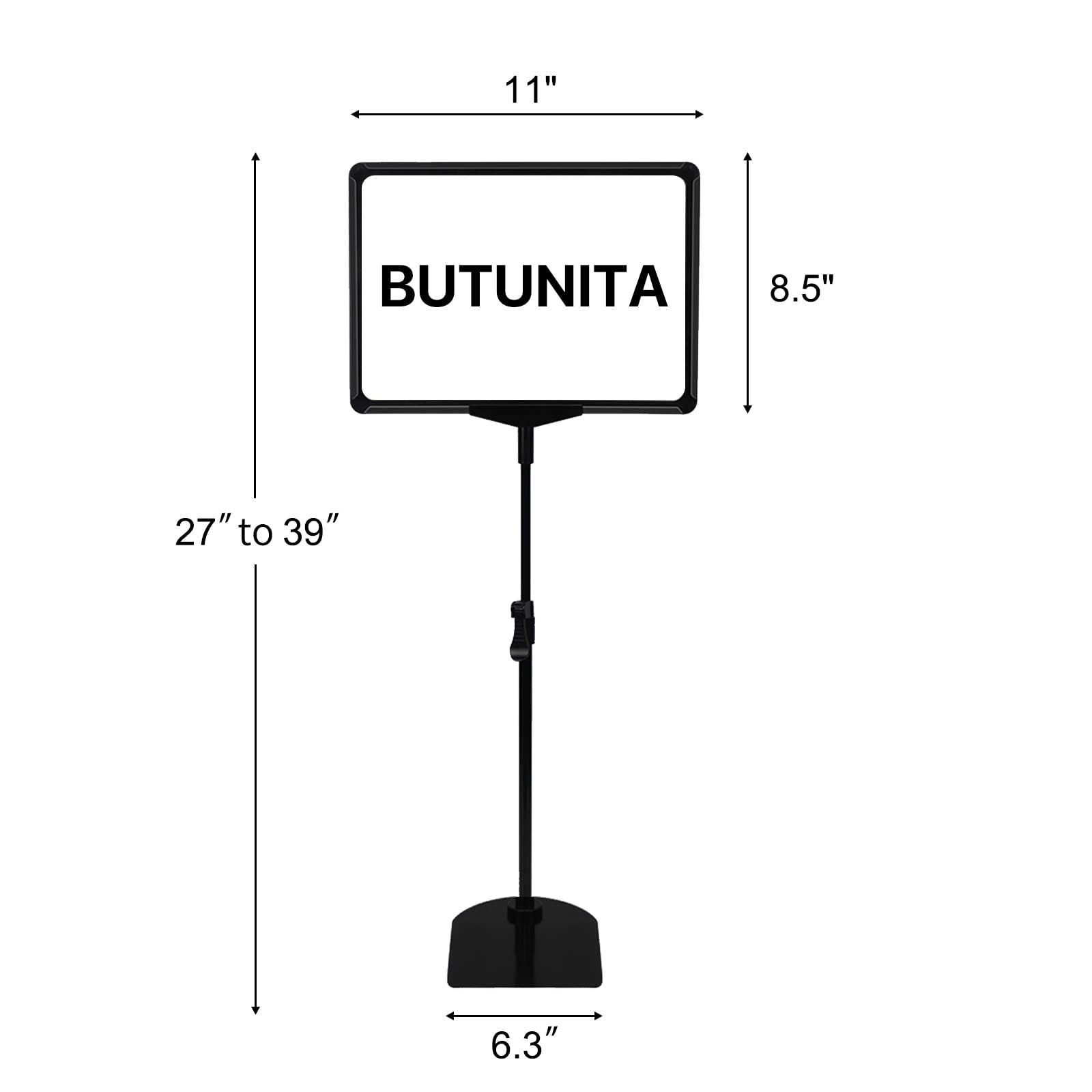 Sign Holder Stand, 8.5×11 Inch Adjustable Tabletop Sign Holder Floor Stand fo…