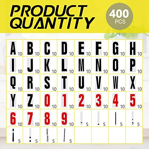 Jecery 400 Pcs Marquee Sign Letters Flexible Plastic 8 7/8&Prime;