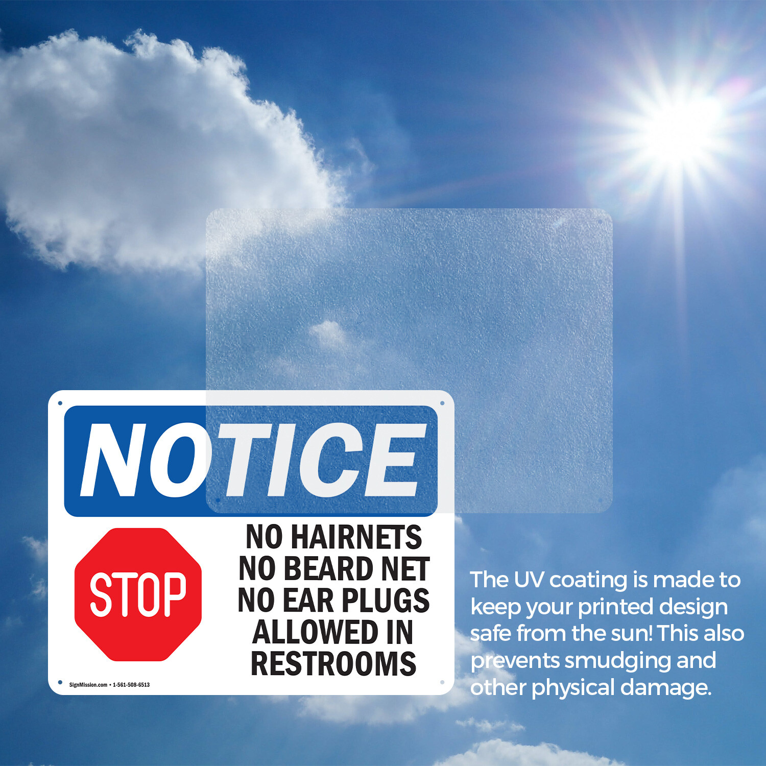 (2 Pack) No Hairnets No Beard Nets No OSHA Notice Sign Decal Metal Plastic
