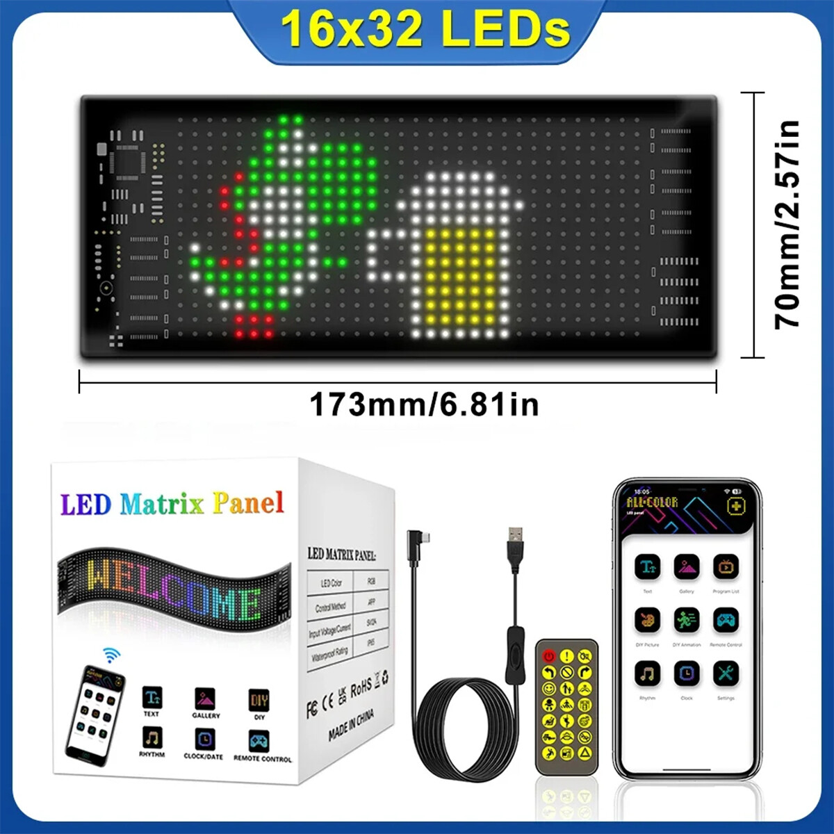 App Control Led Matrix Panel Flexible Light Pixel Smart Display Diy Programmable