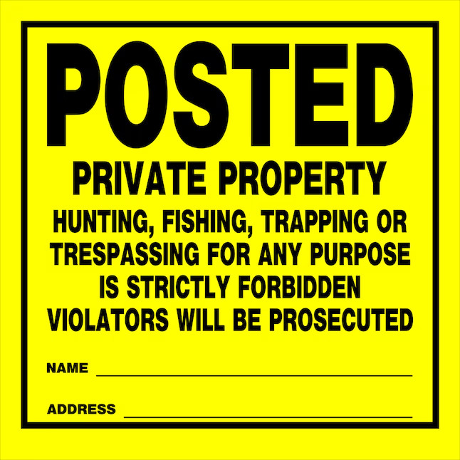 Hillman Posted – Private Property 11-in x 11-in Plastic Do not enter Sign