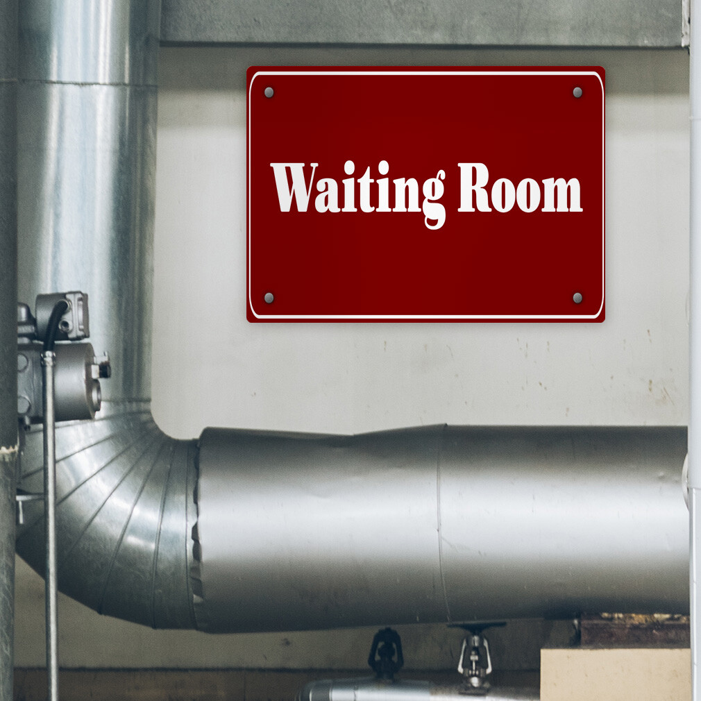 Aluminum Horizontal Metal Sign Waiting Room B Business Feature Department
