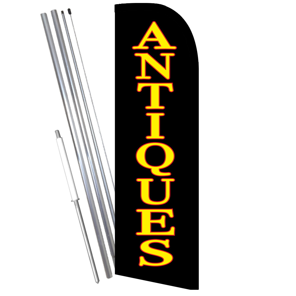 ANTIQUES Premium Windless Feather Flag Bundle (Complete Kit) OR Optional Replac
