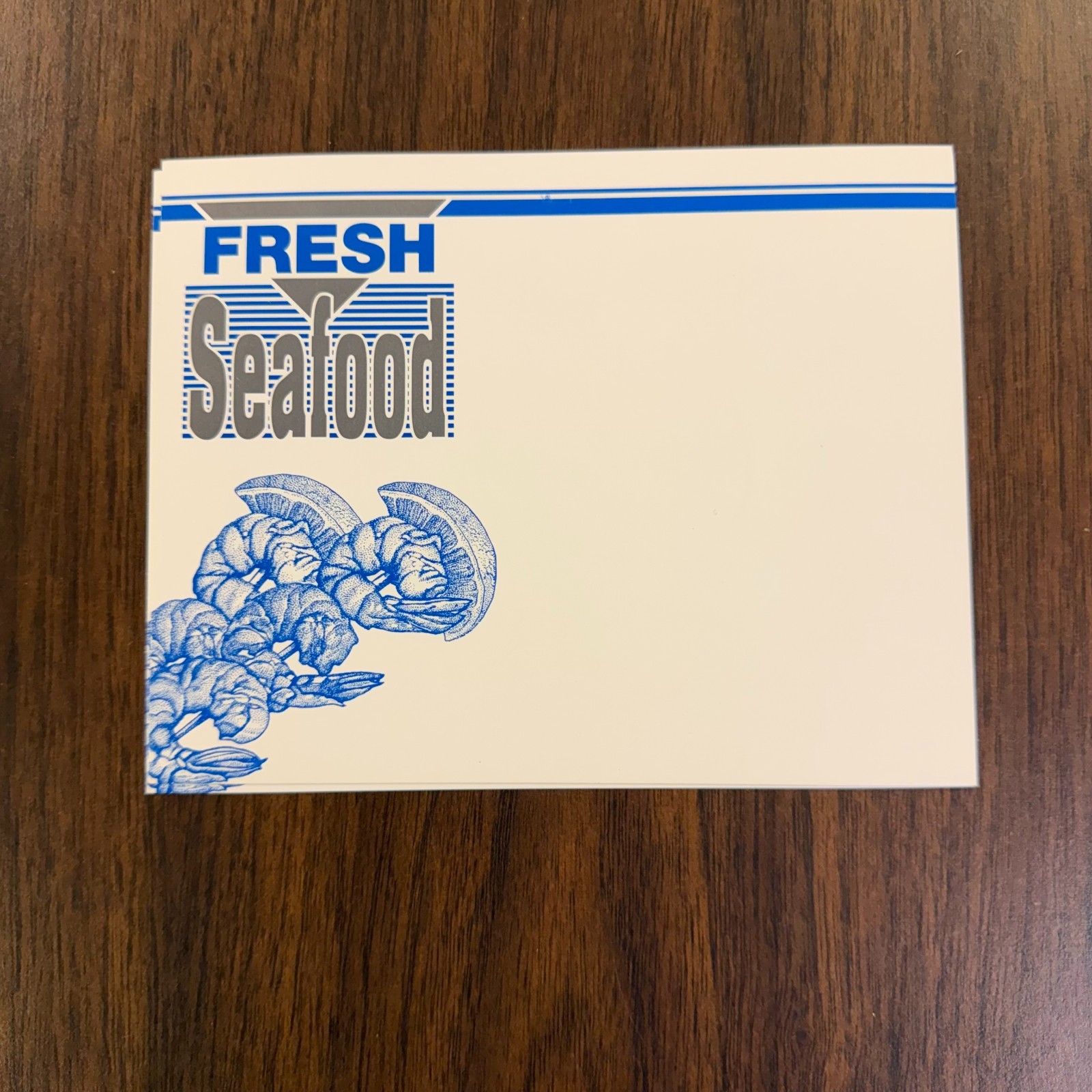 Seafood Price Signs -Shelf Card -Price Cards 7&Prime;W x5.5&Prime;H-100pcs