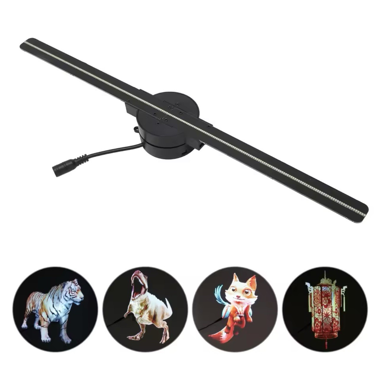 3D Holographic Fan Hologram Fan Projector 1080P LED Light RGB Sign Bar +Control